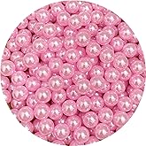 200pcs 10mm Pearl Beads Satin Luste Round Loose Plastic Pearl Craft Beads for Jewelry Making Earring Bracelet Necklace Key Chains Sewing Crafts Decoration (Light Pink)