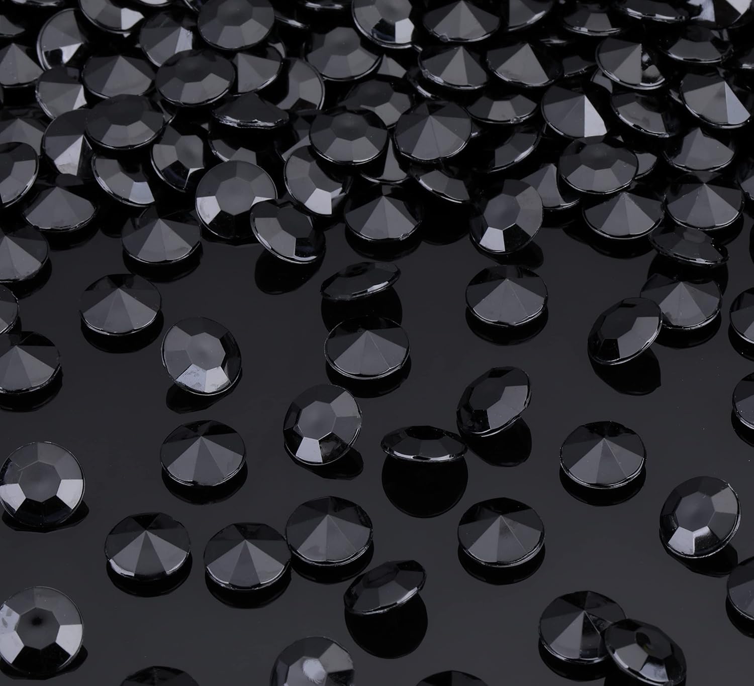 Vase Fillers - Gajozon 1000pcs 0.47inches Acrylic Diamonds Crystals Acrylic Gems Wedding Table Scatter Gemstones Christmas Party Decorations Bridal Shower Vase Fillers (0.47 inches, Black)
