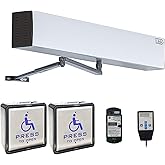 Olideauto Automatic Swing Door,ADA Door Opener AC110V Low Energy for Commercial Door with 2pcs Wireless Handicapped Push Switches