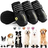 Hcpet Dog Shoes, Dog Boots for Small Dogs, Waterproof Medium Dog Booties Paw Protector for Summer Hot Pavement, Winter Snowy Day, Outdoor Walking, Indoor Hardfloors Anti Slip Sole Black Size 1