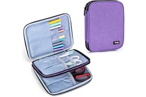 Luxja Carrying Bag for Cricut Pen Set and Basic Tool Set, Double-Layer Organizer for Cricut Accessories (Bag Only), Purple