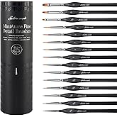 Golden Maple Miniature Paint Brushes, 15PC Model Brushes Micro Detail Paint Brush Set, Fine Detailing for Acrylics, Oils, Wat