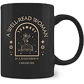 FHUGX Book Lovers Coffee Mug - Ceramic Reading Mug Gifts, Book Club Librarian Coffee Cup 11oz, Black