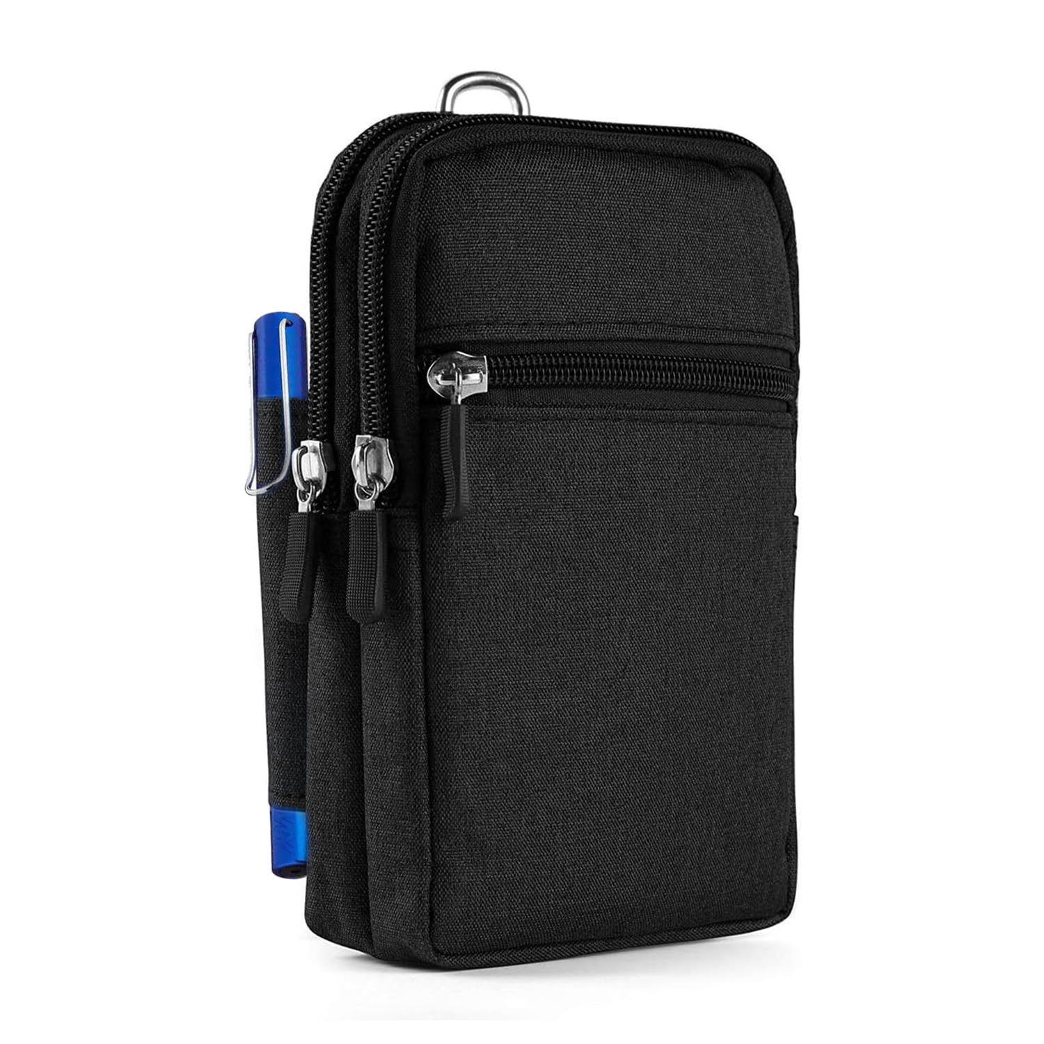 Cell Phone Belt Clip Holster, Cell Phone Waist Bag for Men Small, Waterproof Sport Vertical Cell Phone Wallet Purse Pack Outdoor Hiking Belt Loop Pouch with Snap Hook for Smartphones Under 6.9 Inches