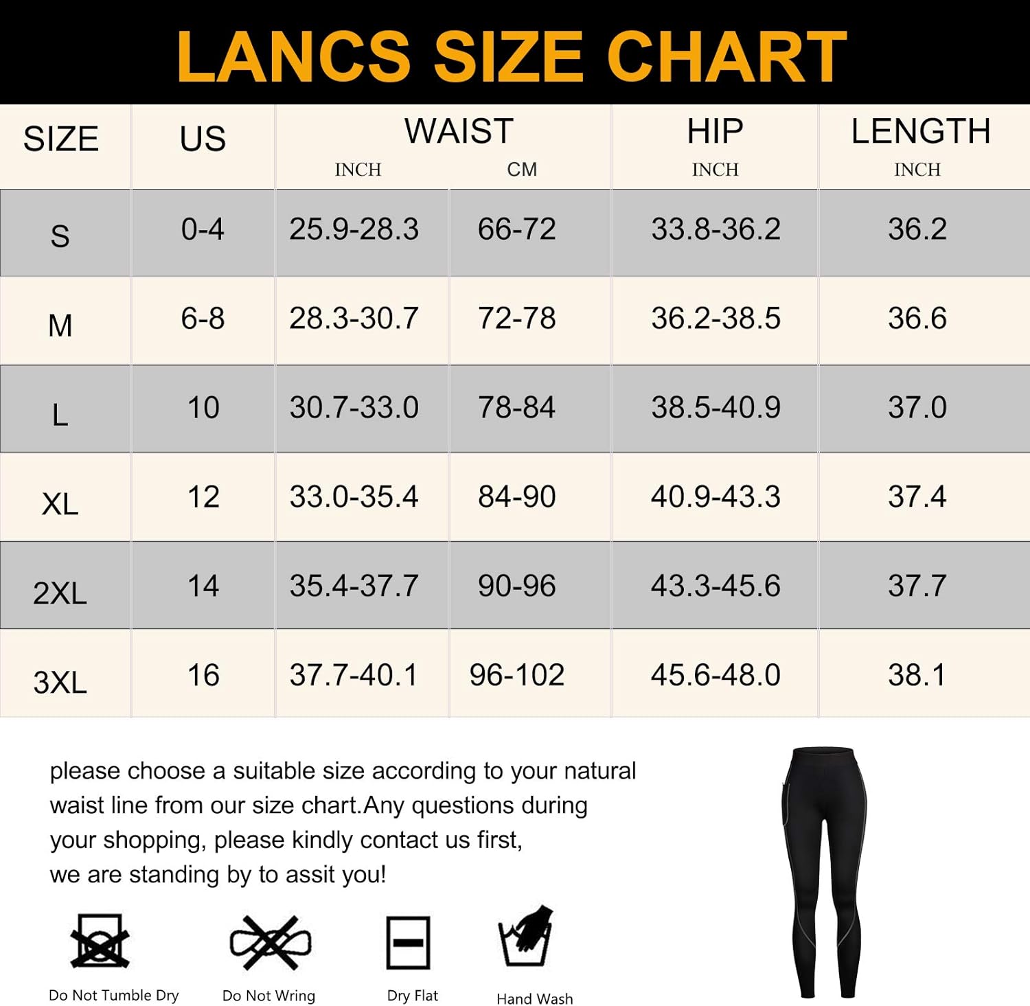 LANCS Women Sauna Sweat Leggings High Waist Slimming Pants Tummy Control Neoprene Compression Workout Tights with Pocket: Clothing