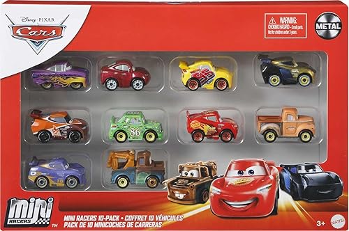 Mattel Disney and Pixar Cars Mini Racers Set of 10 Mini Die-cast