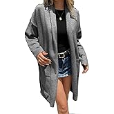 Long Cardigan Sweaters for Women Oversized Open Front Lapel Soft Knit Casual Cardigan with Pockets