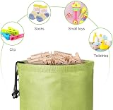 Vicloon Premium Peg Bag Green Large with Closing Cord Hanging Hook view 6