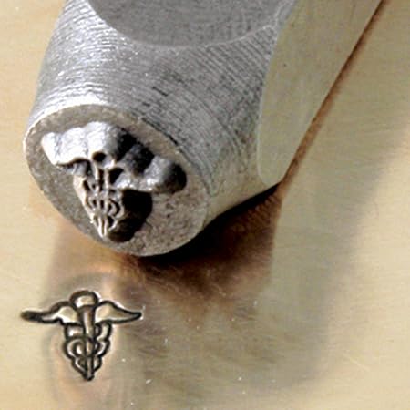 Schlagstempel für Metall, Motiv 'Hermesstab / Caduceus', 6 mm