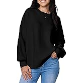 SUHK ASANA Womens Oversized Sweater 2025 Trendy Pullover Crew Neck Long Sleeve Knit Top Fit Cozy Fall Winter Jumper Outwear