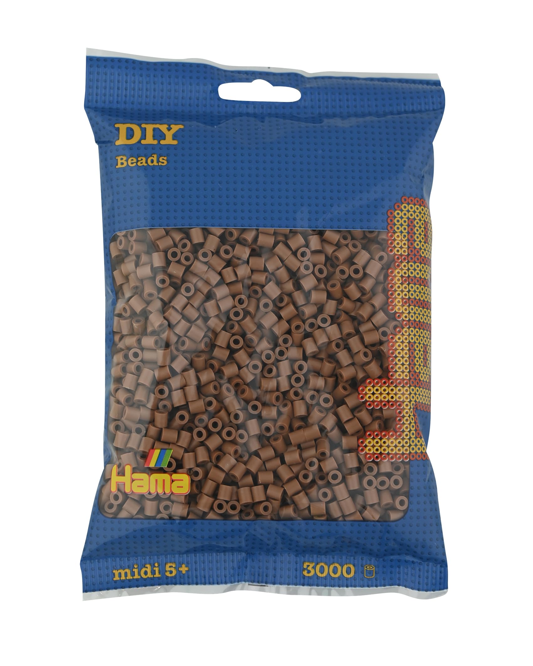 Hama Beads Bag | Approx. 3000 Midi Fuse Beads | Mosaic Decoration Arts & Craft for Creative Children Ages 5+ | Nougat