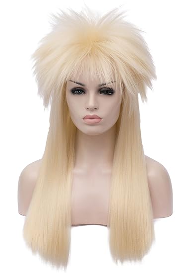 Amazon Com Alacos Rock Star Wig Long Straight Fluffy Gold Blonde