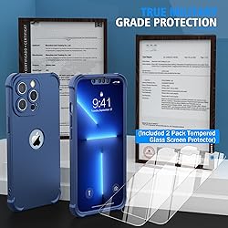 ORETech for iPhone 13 Pro Case,with[2 x Tempered