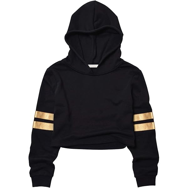 Amazon.com: Perfashion Women's Cropped Hoodie Black Long