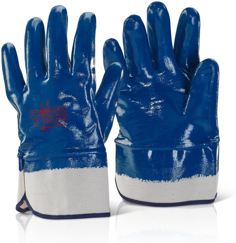 NITRILE SAFETY CUFF FULLY COATED HEAVY WEIGHT  10