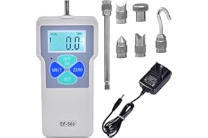 PANGHUHU88 Digital Force Gauge SF-500 Push Pull Tester Dynamometer Portable Tension Pressure Thrust Meter Data Storage Pressure High Precision Push Tester LCD Display 500N/50kgf/110lbf