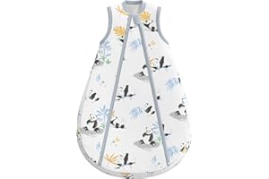 LITTLE SPUD Baby Sleep Sack, Wearable Blanket with Outlast Temperature Regulation, 6-12 Months Baby Sleeping Bag, TOG 1.0 Sleeveless Toddler Sleep Sack for Babies, Panda, M 26"-30"