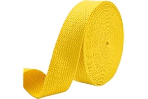 AEVORA 1 inch Cotton Webbing Braid Handles Bag Strap 15ft High Density Webbing Plain Weave Straps for Cloth Tote Bag, Pet Collars, DIY Projects, Crafts, Outdoor Accessories (Gold 512)