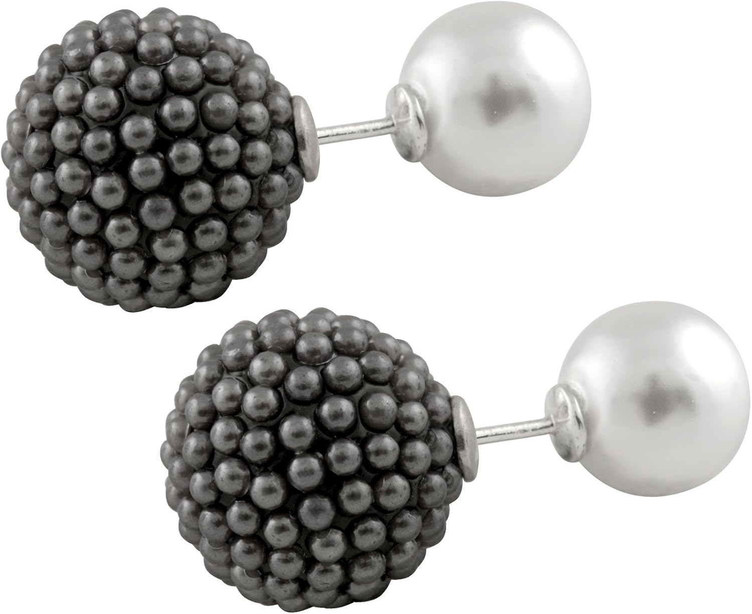 silver barbell earrings