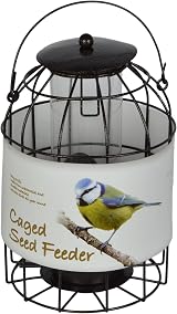 Green Jem Dome Caged Seed Wild Bird Feeder Hammertone Finish view 3