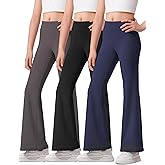 HASMES 3 Pack Girls Flare Leggings Kids Bell Bottom High Waisted Dance Yoga Pants Activewear