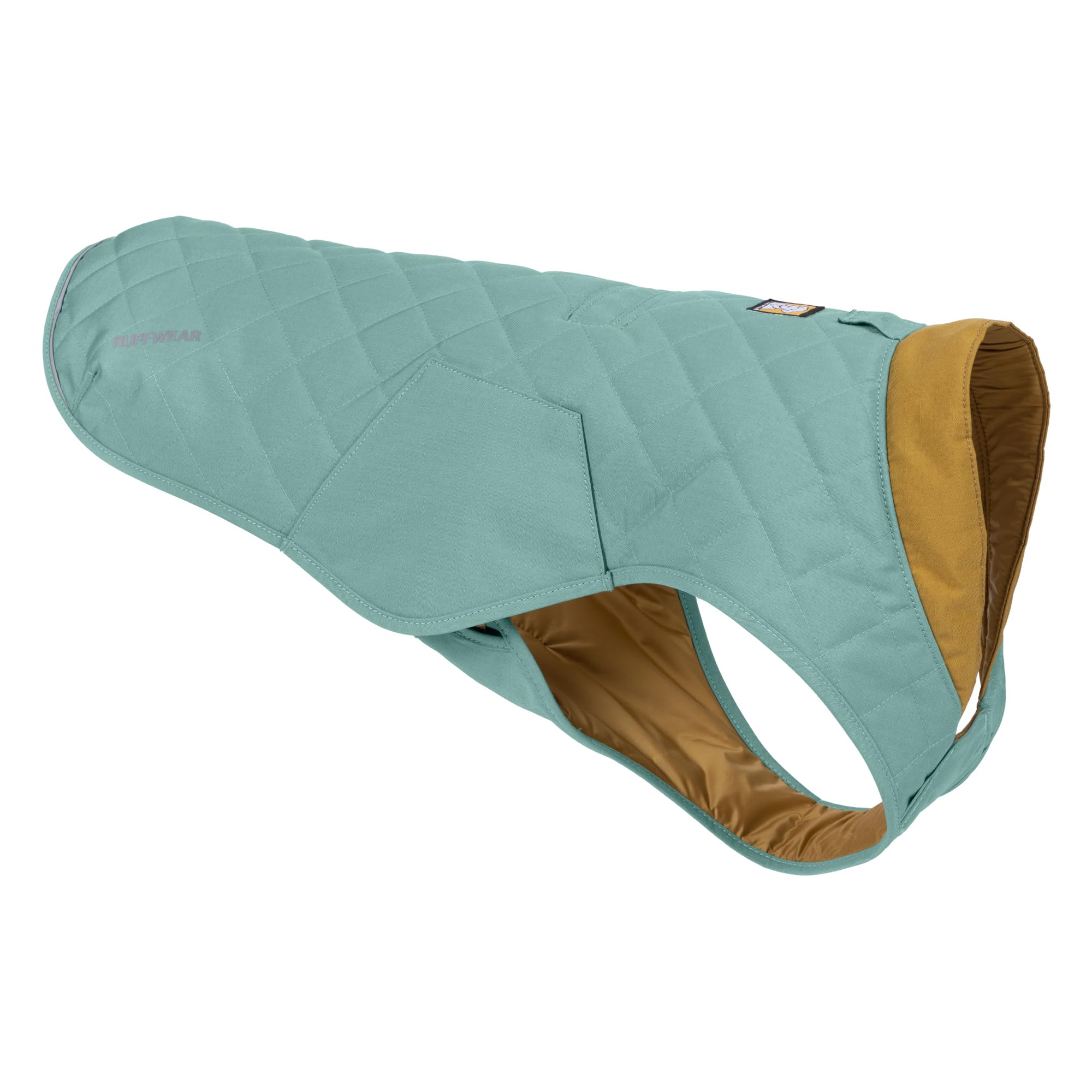 RUFFWEAR Stumptown Quilted Dog Jacket - Premium Quality Dog Coat with Harness Portal, Cosy & Abrasion Resistant, L, River Rock Green