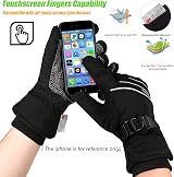 MOREOK Waterproof Windproof Winter Gloves 3M Thinsulate Touchscreen Black M view 5