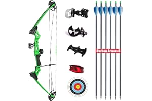XGeek Archery Compound Bow and Arrow kit, Youth Compound Bow for Kids and Beginners, 290 Fps USA-Made Limb, 17"-27" Draw Length, 10-30 Lbs Draw Weight