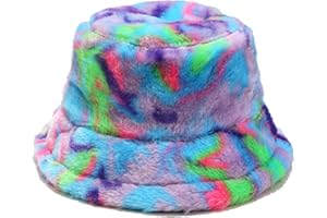 VOILIPEX Winter Fluffy Fuzzy Bucket Hat Plush Furry Faux Fur Fisherman Hats Warm Hat for Women