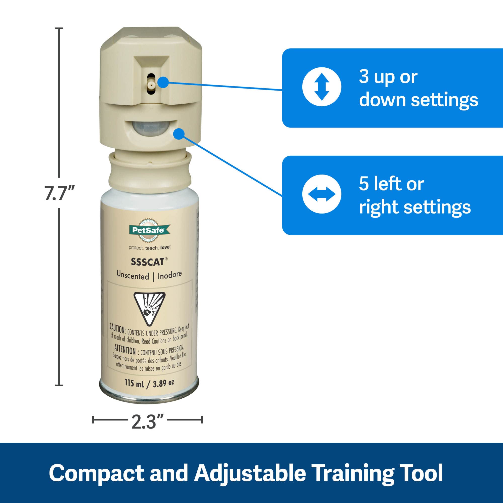 PetSafe SSSCAT Automatic Spray Pet Deterrent - Contactless Behavior Correction - Motion Sensor Air Burst - Odorless - Non-Staining - Versatile Placement Spray