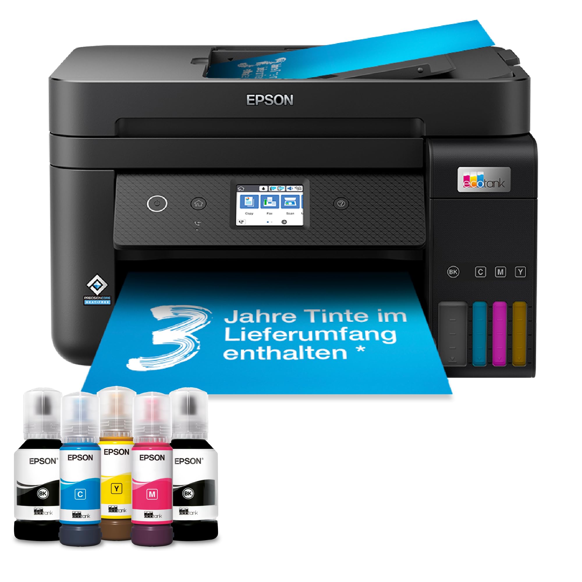 Epson EcoTank ET-4850 A4-Multifunktions-Wi-Fi-Tintentankdrucker, mit einem im Lieferumfang enthaltenen Vorrat an Tinten bis zu 3 Jahren