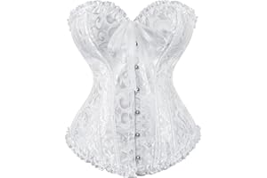 Zhitunemi Renaissance Corset Tops For Women: White Corsets Plus Size Halloween Costumes - Ren Faire For Renaissance Festival