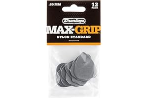 Dunlop 449P060 .60mm Max-Grip Nylon Standard Guitar Picks, 12-Pack