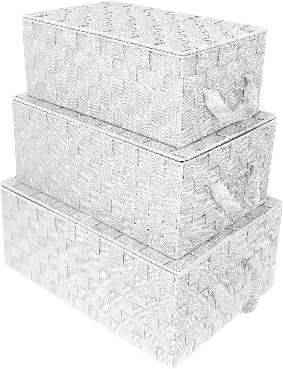 amazon storage baskets on Amazon Com Sorbus Storage Box Woven Basket Bin Container Tote Cube Organizer Set Stackable Storage Basket Woven Strap Shelf Organizer Built In Carry Handles Woven Lid Baskets White