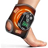Cordless Ankle Heating Pad for Pain Relief, Foot and Ankle Massage for Circulation, Rechargeable Neuropathy Foot Massager Heated Ankle Wrap, Black
