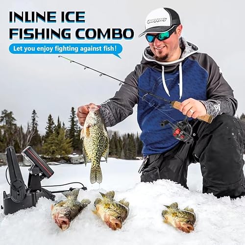 Fishing Pole Ice Fishing Inline Reel Combo 13 Fishing Radioactive