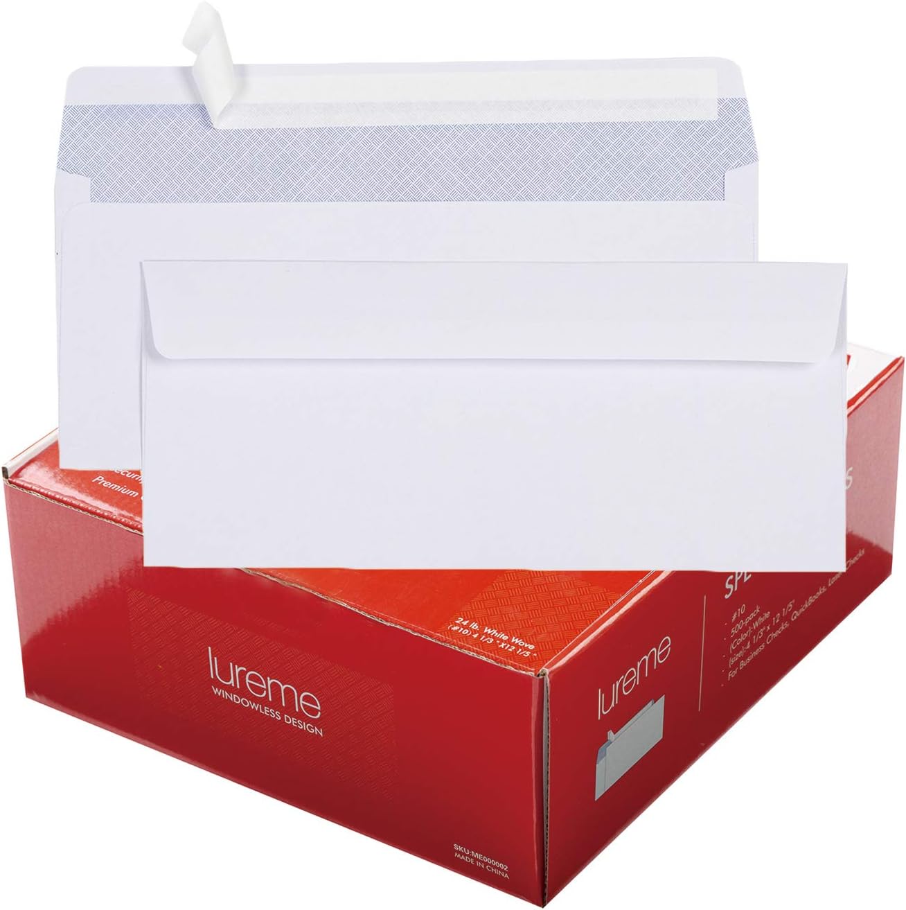 lureme 500 Pack 10 Envelopes SELF Seal Business Envelope