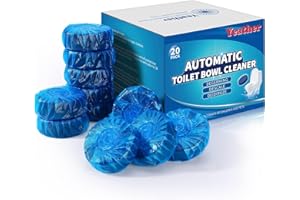 Yeather 20 Pack Toilet Bowl Cleaner Tablets - Automatic Toilet Bowl Cleaner Pods with Bleach for Deodorizing and Descaling, B