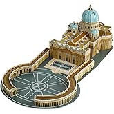 Andux 3D Puzzle World Architecture Model Jigsaw Building Kits(St. Peter’s Basilica 44 Pcs) LTPT-02