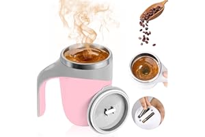 BAUFIX Automatic Magnetic Self Stirring Mug, 2025 New Automatic Mixing Cup Stirring Coffee Mug, Stainless Steel Coffee Mug Stirrer Auto Stirring Coffee Mug for Milk (Pink)