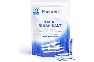 MAOEVER Neti Pot Salt Packets - 100 Individually Wrapped Saline Packets for Nasal Wash | Neti Pot Refill Kit| Effective Nasal Irrigation | Sinus Care | Nasal Cleansing Solution