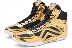 HIKLDK Wrestling Shoes Men Boxing Shoes for Men Wrestling Boots High Top Fitness Weightlifting Powerlifting Shoes Lightweight Non-Slip Breathable