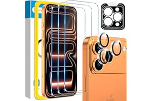 Fotbor Compatible for 3 Pack iPhone 17 Pro Max Screen Protector with 1 Set Camera Lens Protector, 2025 Upgrade 9H+ Premium Tempered Glass 17 Promax, Easy Installation Kits, 6.9 inch