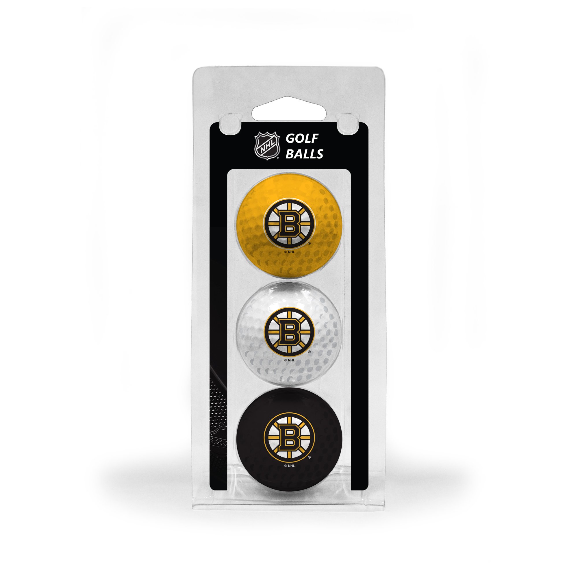 Team Golf NHL Boston Bruins 3 Golf Ball Pack Regulation Size Golf Balls, 3 Pack, Full Color Durable Team Imprint