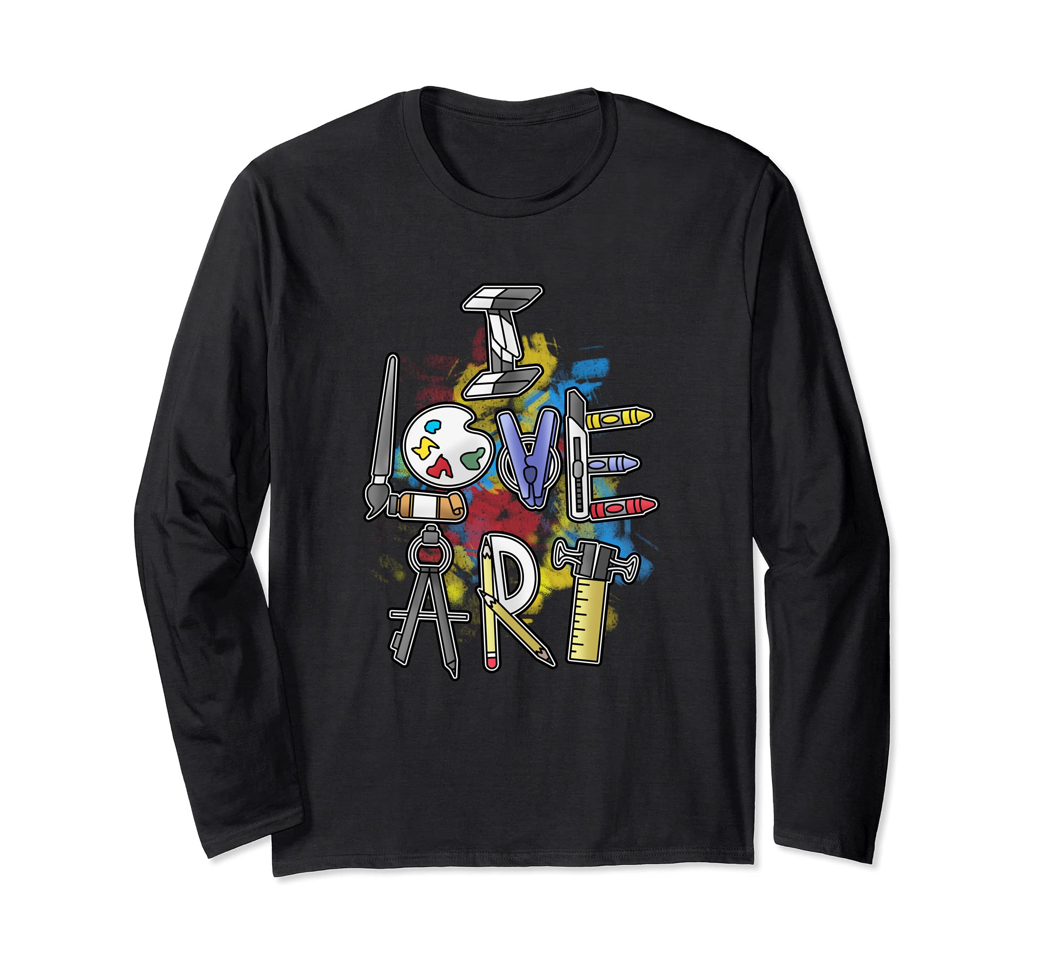 I Love Art - Painting Accessoires Lettering Long Sleeve T-Shirt