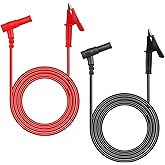 Multimeter Test Leads, Banana Plug to Alligator Clip Test Lead, Electrical Test Probe for Most of Digital Multimeter 1M 2 Pac