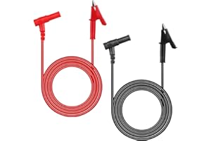 Multimeter Test Leads, Banana Plug to Alligator Clip Test Lead, Electrical Test Probe for Most of Digital Multimeter 1M 2 Pac