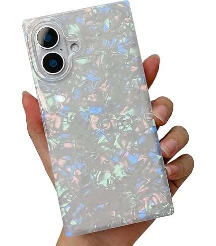 Matte Rectangle Iridescent Translucent Phone Case For IPhone 16