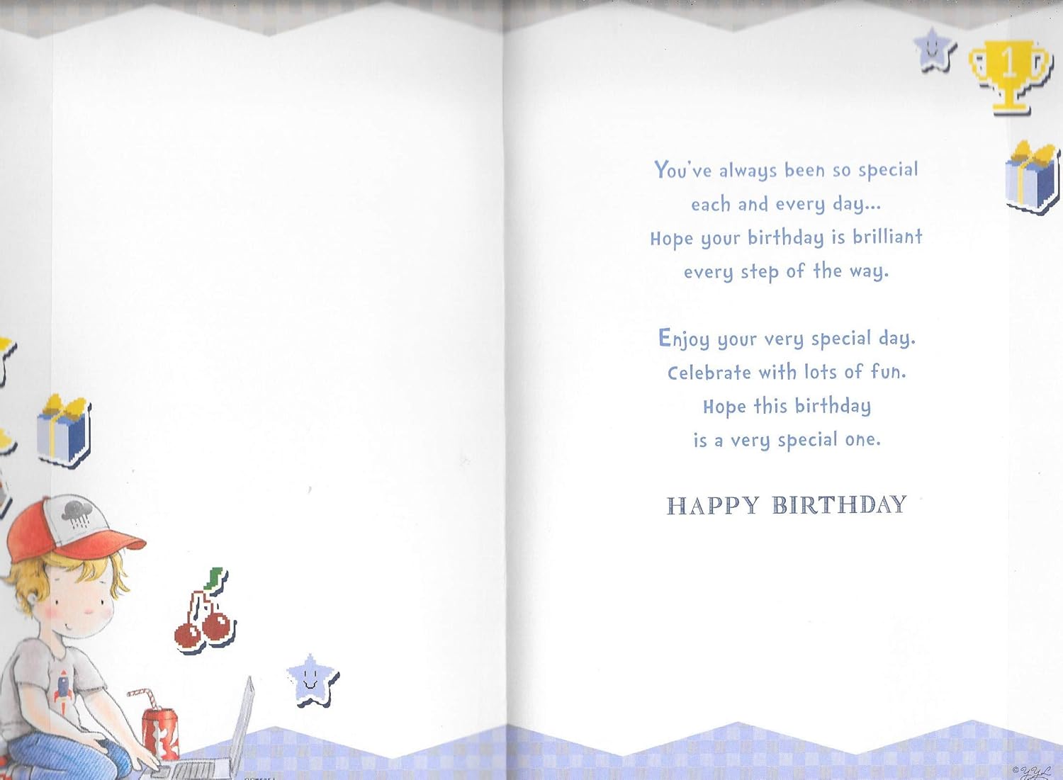 GRANDSON AGE 9 NINE BIRTHDAY CARD WITH BADGE**9 X 6 INCHES**1ST CLASS POST**AE8**, Red and Metallic - Image 3