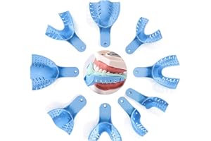 Pruvade Dental Impression Trays Autoclavable Perforated, Disposable Plastic Impression Trays 12 Pcs | Size 10 Anterior Lower
